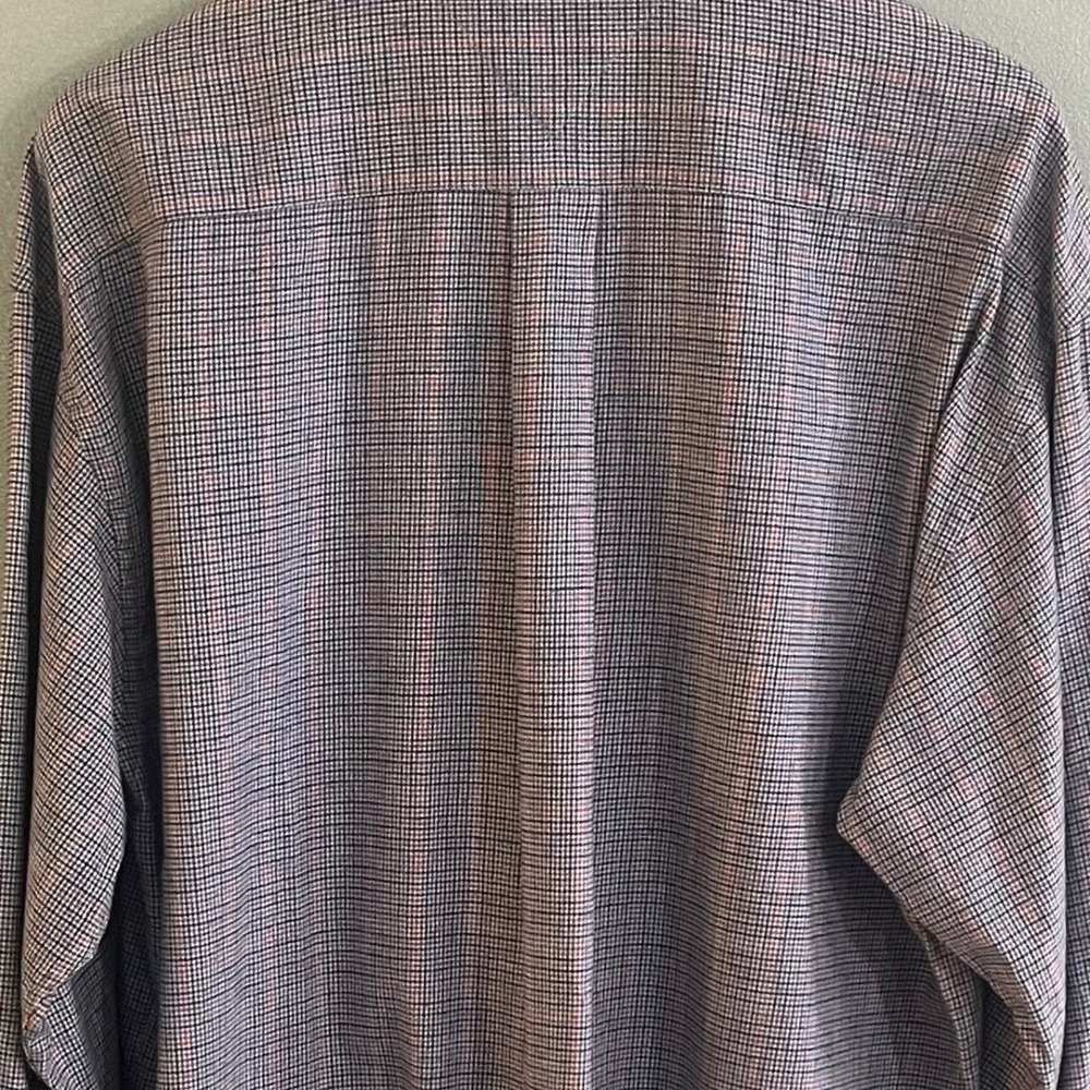 Tommy Hilfiger Men's Blue Black Orange‎ Small Check Cotton Long Sleeve Shirt XL - Picture 4 of 6